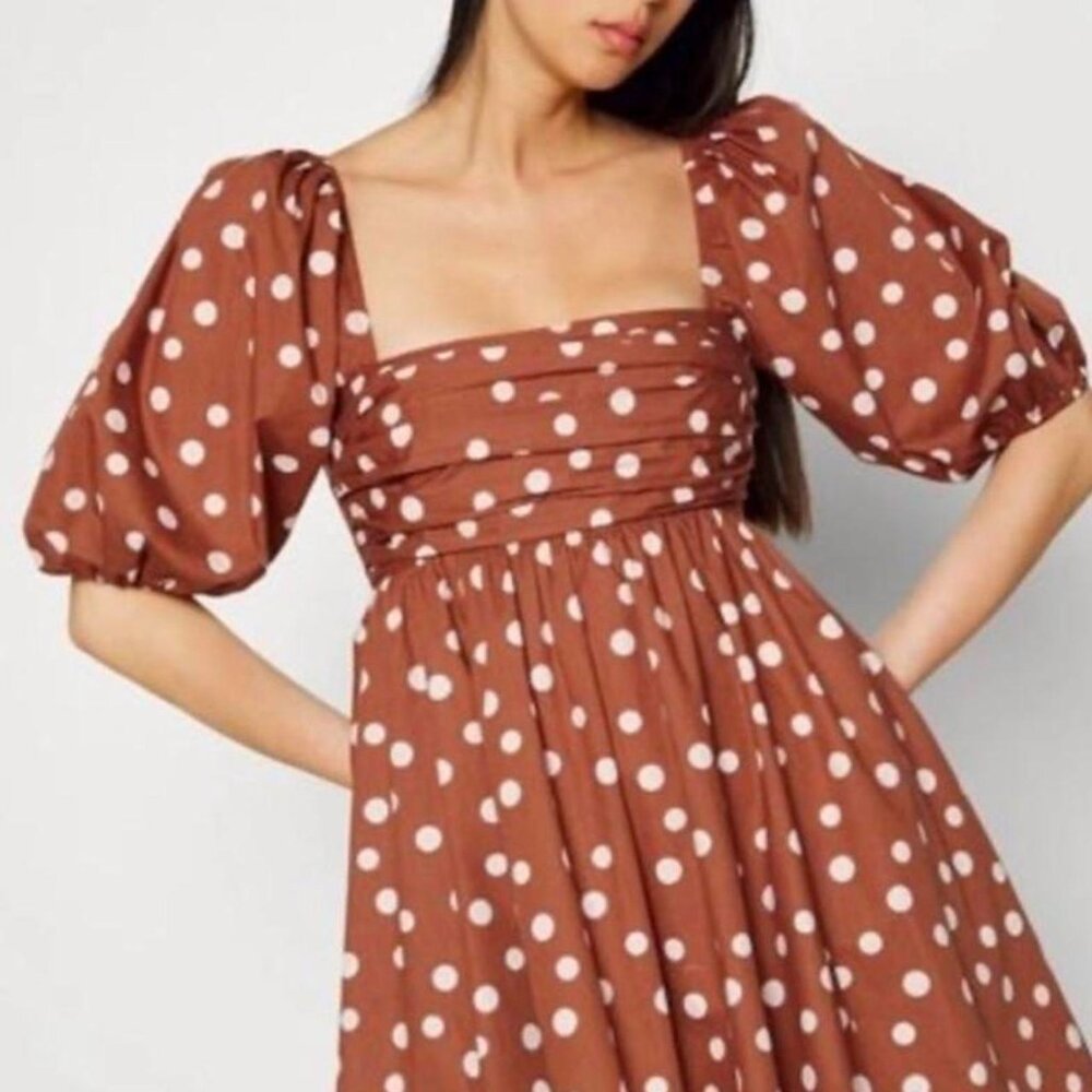 Abercrombie & Fitch Brown Polka Dot Mini Dress Size Medium Women's